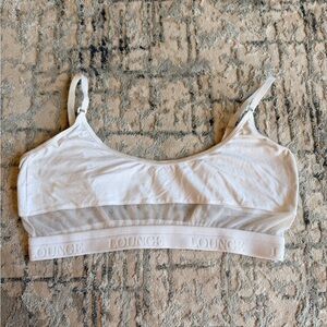 Lounge White Wireless Bralette with Mesh Underband